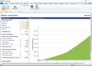 RETscreen energy analysis dashboard