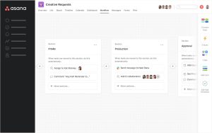 Asana project management dashboard