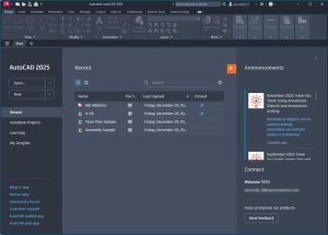 AutoCAD engineering design workspace
