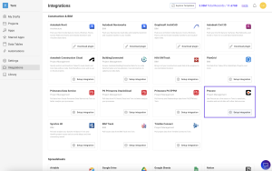 Procore project management dashboard