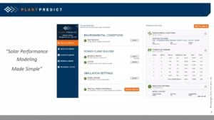 PlantPredict software dashboard