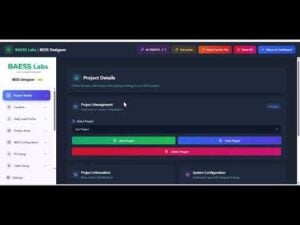 BAESS.APP solar PV and BESS design software interface