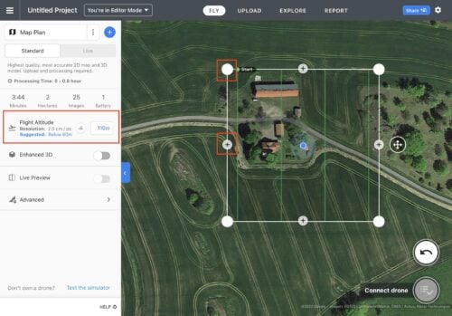 DroneDeploy drone flight planning interface