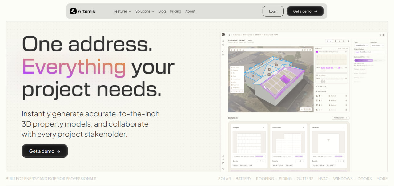 Artemis homepage