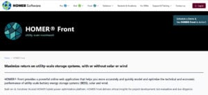 HOMER Front software dashboard