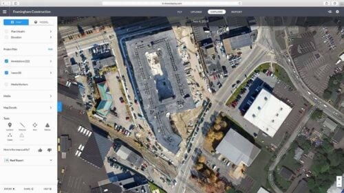 DroneDeploy orthomosaic map interface